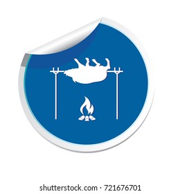 Grilled boar icon. Vector illustration