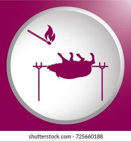 Grilled boar icon. Vector illustration