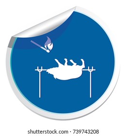 Grilled boar icon. Vector illustration