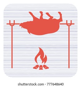 Grilled boar icon. Vector illustration