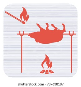 Grilled boar icon. Vector illustration

