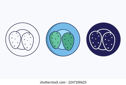 Grilled Cactus icon vector illustration