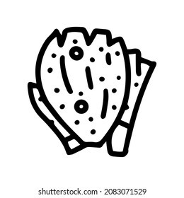 icono simple del doodle de la línea de cactus parrillada
