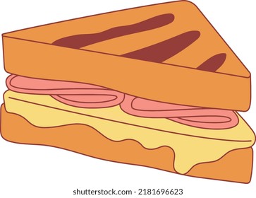 Grilled Cheese Cartoon Illustration Grilled Cheese Stock Vector