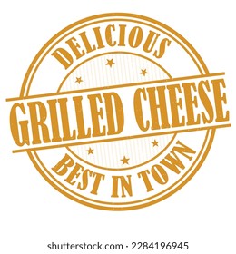 Grilled Cheese grunge rubber stamp on white background, vector illustration