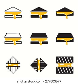 Grilled Cheese Icons Set