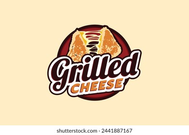 grilled cheese logo with a combination of a split grilled cheese and beautiful lettering. This is suitable for fast food, restaurants, cafes, food trucks, etc.