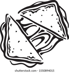 Grilled Cheese Sandwich Black White Stock Vector (Royalty Free) 1550894015  | Shutterstock