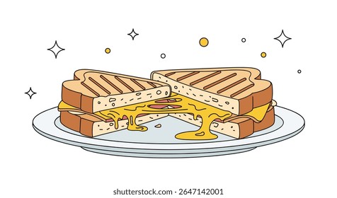 Sanduíche De Queijo Grelhado Um Comida Conforto Delícia Um Queijo Derretido Céu Para Almoço