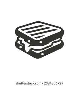 Grilled Cheese Sandwich Icon on White Background - Simple Vector Illustration