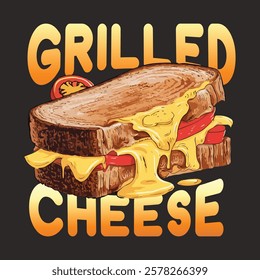 Grilled Cheese Shirt, Food Lover, Funny Gag T-Shirt, Weird Shirts, 90s Graphic T-Shirt, Trendy Aesthetic Shirts, Vaporwave Shirt. t-shirt design, printable, holiday, food, resturant