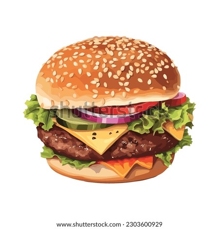 Grilled cheeseburger design over white