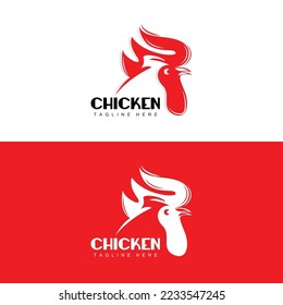 Grilled Chicken Barbecue Logo Design,Chicken Head Vector, Company Brand