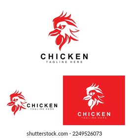 Grilled Chicken Barbecue Logo Design,Chicken Head Vector, Company Brand