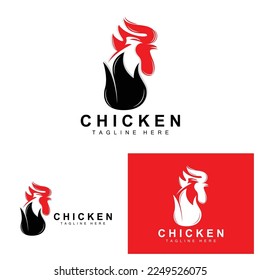 Grilled Chicken Barbecue Logo Design,Chicken Head Vector, Company Brand