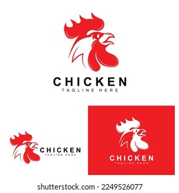Grilled Chicken Barbecue Logo Design,Chicken Head Vector, Company Brand
