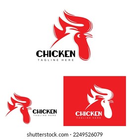 Grilled Chicken Barbecue Logo Design,Chicken Head Vector, Company Brand