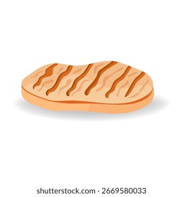 Grilled chicken breast vector isolated illustration