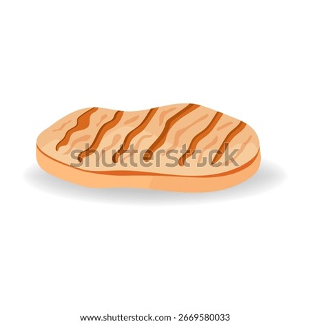Grilled chicken breast vector isolated illustration