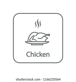 Grilled Chicken Design Icon Vector Illustration.