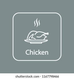 Grilled Chicken Design Icon Vector Illustration on gray background