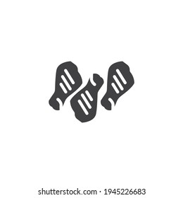 Grilled chicken drumstick vector icon. filled flat sign for mobile concept and web design. BBQ chicken legs glyph icon. Symbol, logo illustration. Vector graphics