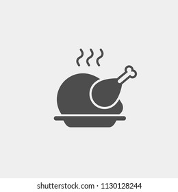 Grilled chicken flat vector icon