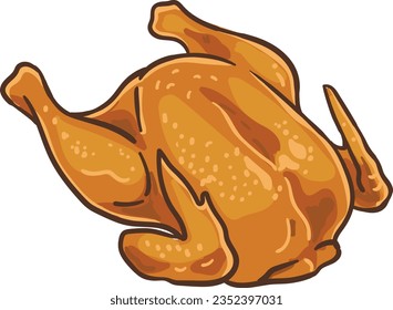 grilled chicken ,Fried chicken isolated on a white background.