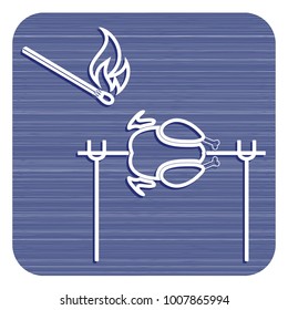 Grilled chicken icon. Vector illustration