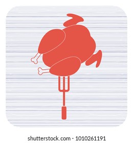 Grilled chicken icon. Vector illustration

