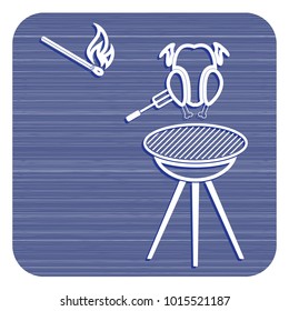 Grilled chicken icon. Vector illustration