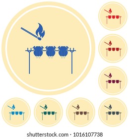 Grilled chicken icon. Vector illustration

