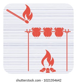 Grilled chicken icon. Vector illustration