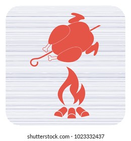 Grilled chicken icon. Vector illustration

