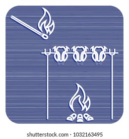 Grilled chicken icon. Vector illustration

