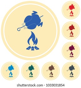Grilled chicken icon. Vector illustration