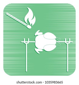 Grilled chicken icon. Vector illustration