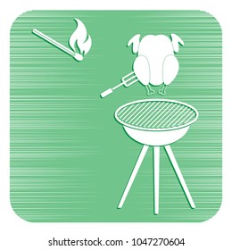 Grilled chicken icon. Vector illustration

