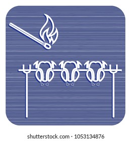 Grilled chicken icon. Vector illustration

