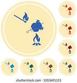 Grilled chicken icon. Vector illustration

