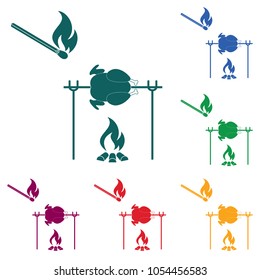 Grilled chicken icon. Vector illustration


