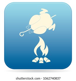 Grilled chicken icon. Vector illustration

