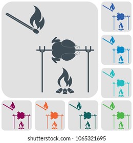 Grilled chicken icon. Vector illustration

