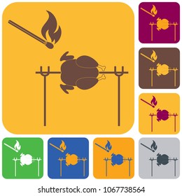 Grilled chicken icon. Vector illustration

