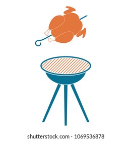 Grilled chicken icon. Vector illustration

