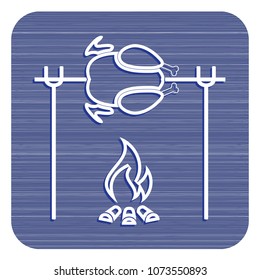 Grilled chicken icon. Vector illustration

