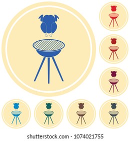 Grilled chicken icon. Vector illustration