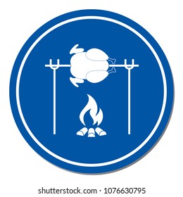 Grilled chicken icon. Vector illustration

