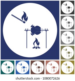 Grilled chicken icon. Vector illustration

