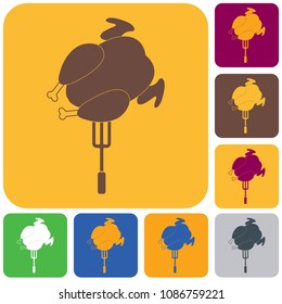 Grilled chicken icon. Vector illustration

